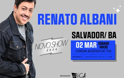 Imagem ilustrativa da imagem Renato Albani retorna a Salvador com novo show solo na Concha Acústica