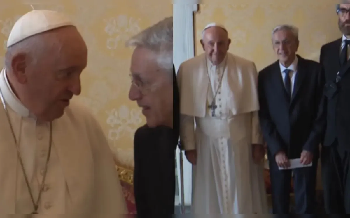 Caetano Veloso é recebido pelo Papa Francisco no Vaticano