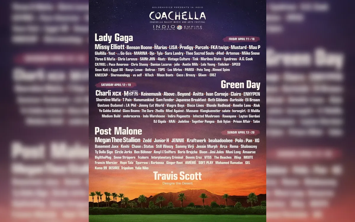 Coachella 2025 terá Anitta, Alok e Lady Gaga; veja line-up
