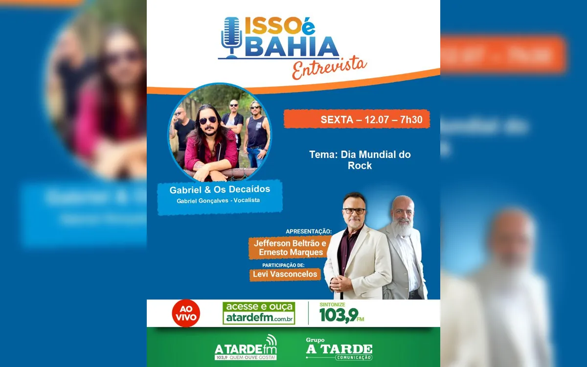 Entrevista: vocalista da banda 'Gabriel & Os Decaídos' fala sobre o Dia do Rock