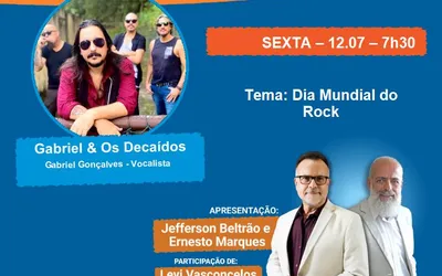 Imagem ilustrativa da imagem Entrevista: vocalista da banda 'Gabriel & Os Decaídos' fala sobre o Dia do Rock