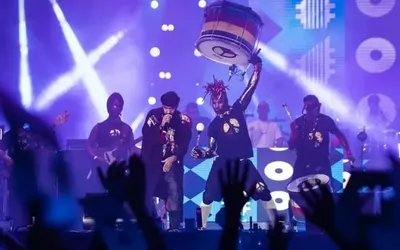 Imagem ilustrativa da imagem Olodumbaiana leva mistura de samba-reggae e guitarra ao palco do Rock in Rio