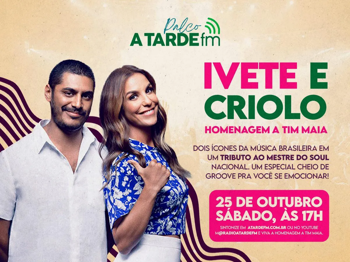 
		Ivete e Criolo homenageiam Tim Maia no Palco A TARDE FM
