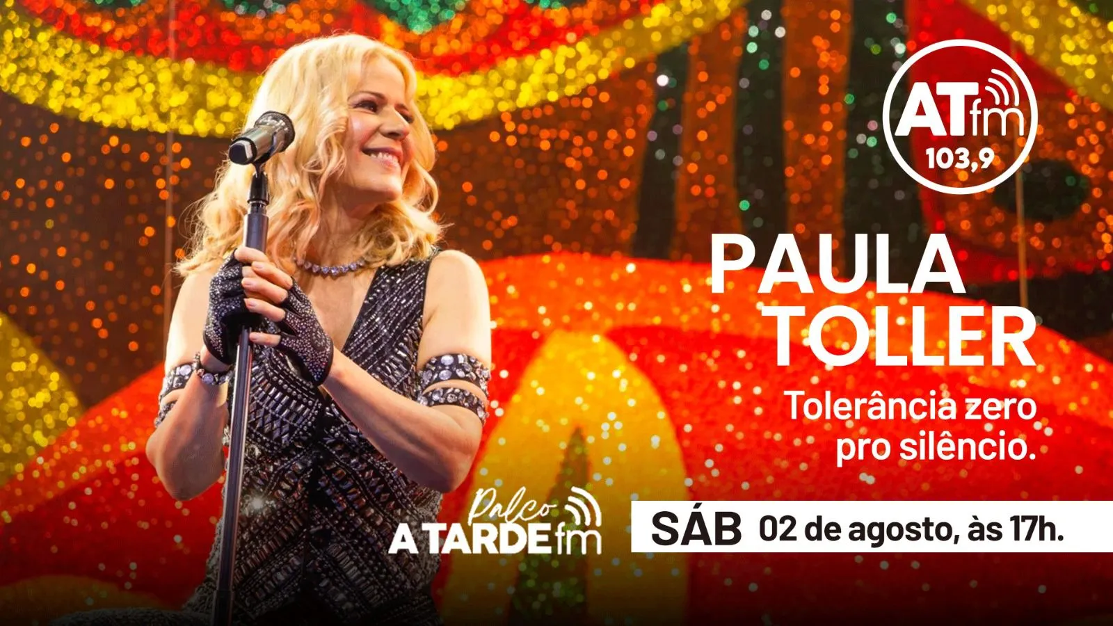 
		Paula Toller é a atração do Palco A Tarde FM; cantora faz show neste domingo