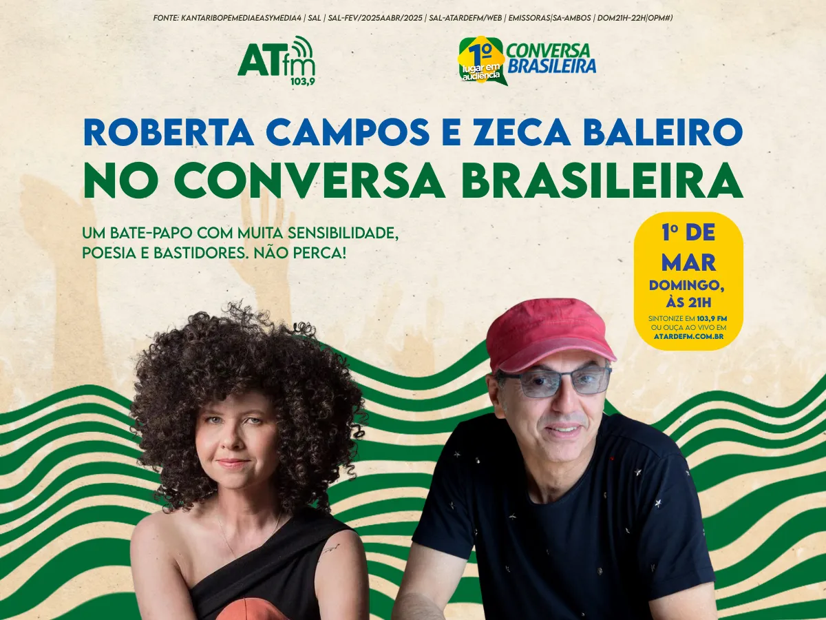 Conversa Brasileira recebe Zeca Baleiro e Roberta Campos