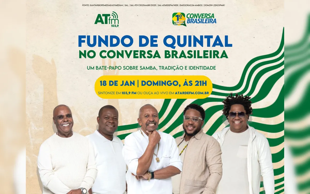 Conversa Brasileira recebe o grupo Fundo de Quintal