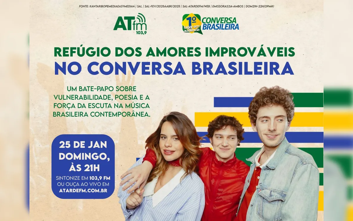 Conversa Brasileira recebe o trio O Refúgio dos Amores Improváveis
