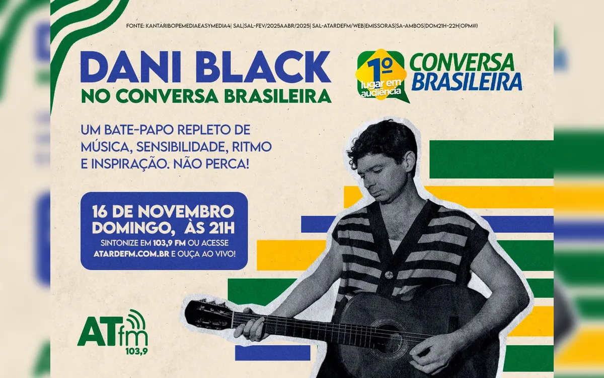 Dani Black é o convidado do Conversa Brasileira deste domingo, 16