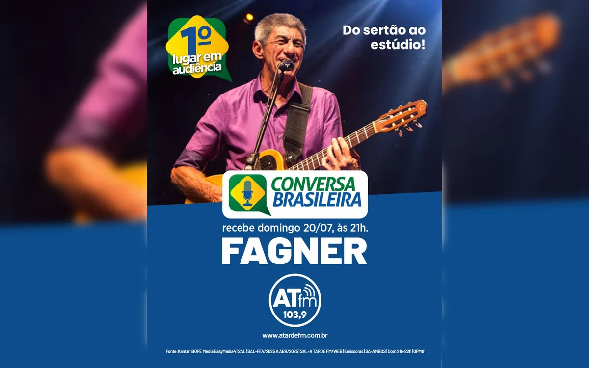 Fagner é o convidado do Conversa Brasileira deste domingo, 20