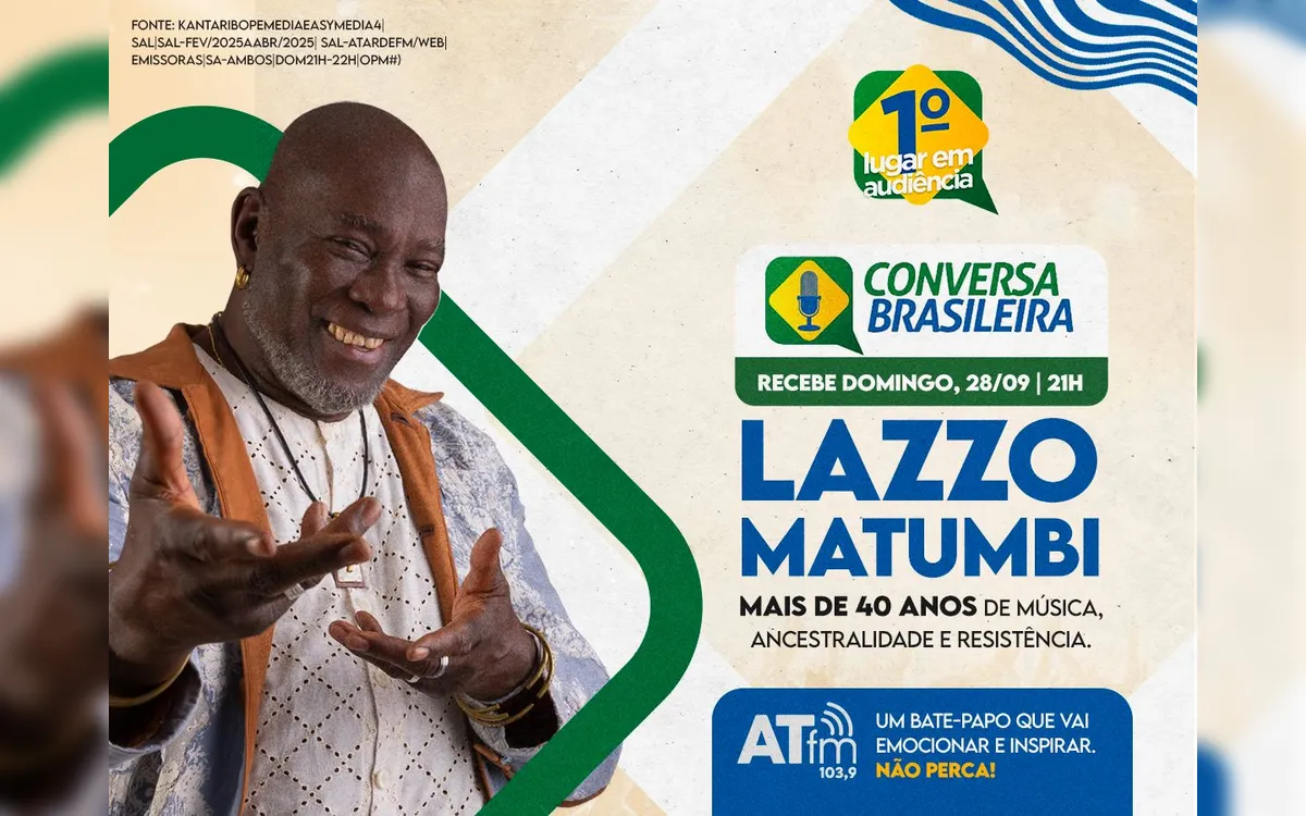 Lazzo Matumbi é o convidado do Conversa Brasileira deste domingo, 28