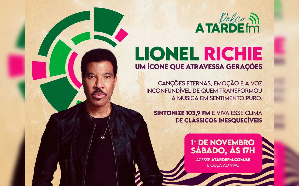 Lionel Richie é o destaque do Palco A Tarde FM