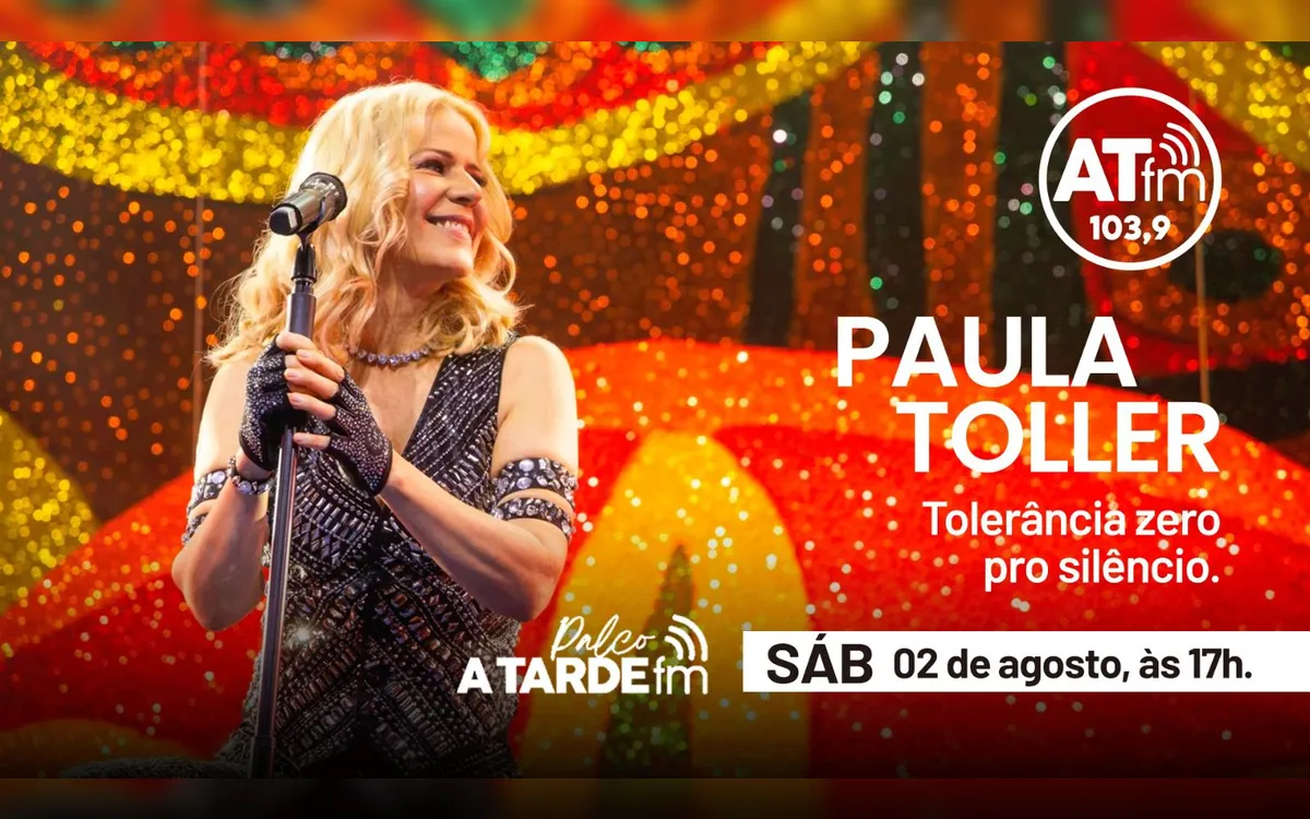 Paula Toller é a atração do Palco A Tarde FM; cantora faz show neste domingo