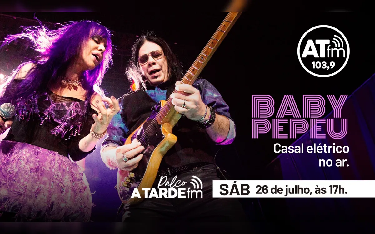Pepeu Gomes e Baby do Brasil são atrações do Palco deste sábado, 26