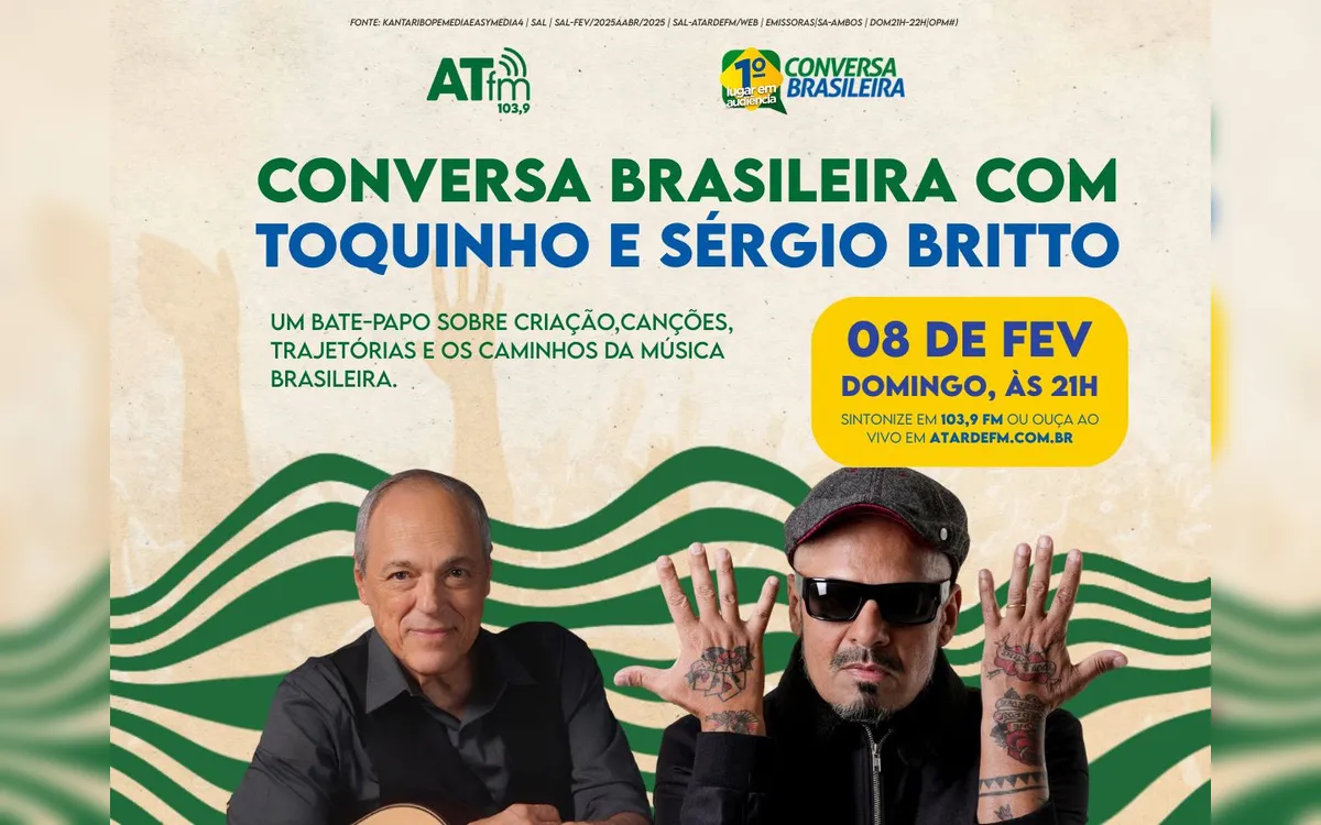 Toquinho e Sérgio Britto são os entrevistados do Conversa Brasileira