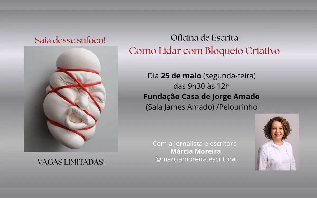 Bloqueio Criativo é tema de oficina de escrita