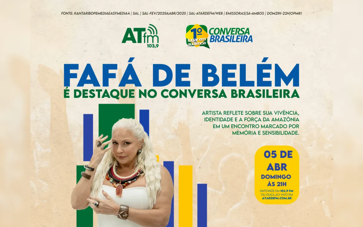 Fafá de Belém é a convidada do Conversa Brasileira deste domingo (5)