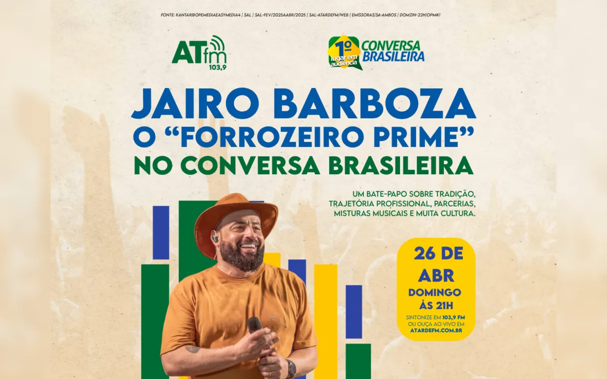 Jairo Barboza, o "Forrozeiro Prime", é o convidado do Conversa Brasileira