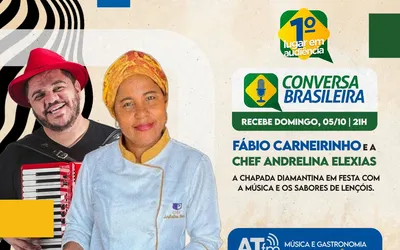 Imagem ilustrativa da imagem Conversa Brasileira recebe Fábio Carneirinho e Andrelina Elexias