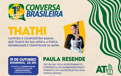 Imagem ilustrativa da imagem Conversa Brasileira recebe Thathi e Paula Resende neste domingo, 19
