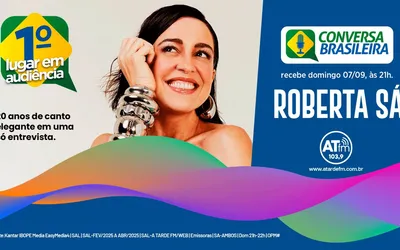 Imagem ilustrativa da imagem Roberta Sá é a convidada do Conversa Brasileira de domingo, 07