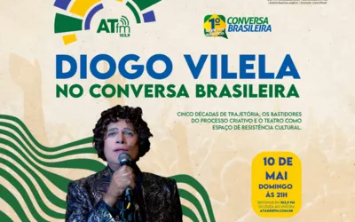 Imagem ilustrativa da imagem Diogo Vilela traz o teatro para o Conversa Brasileira