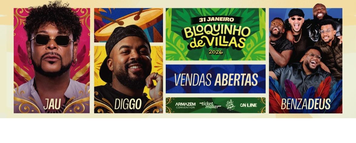 Imagem ilustrativa da imagem Bloquinho de Villas 2026 reúne Jau, Benzadeus e Diggo