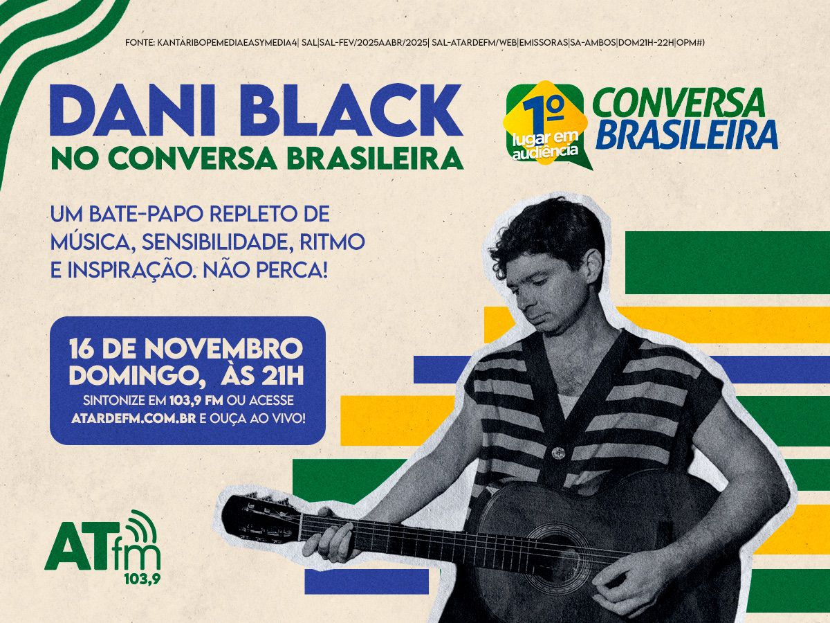 Imagem ilustrativa da imagem Dani Black é o convidado do Conversa Brasileira deste domingo, 16