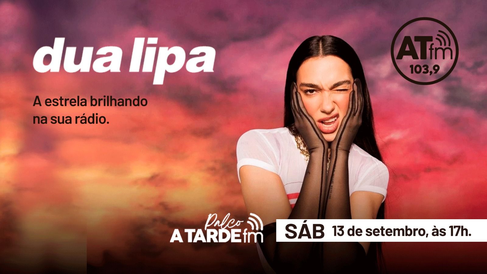 Imagem ilustrativa da imagem Dua Lipa é a atração do Palco A Tarde FM de sábado , 13