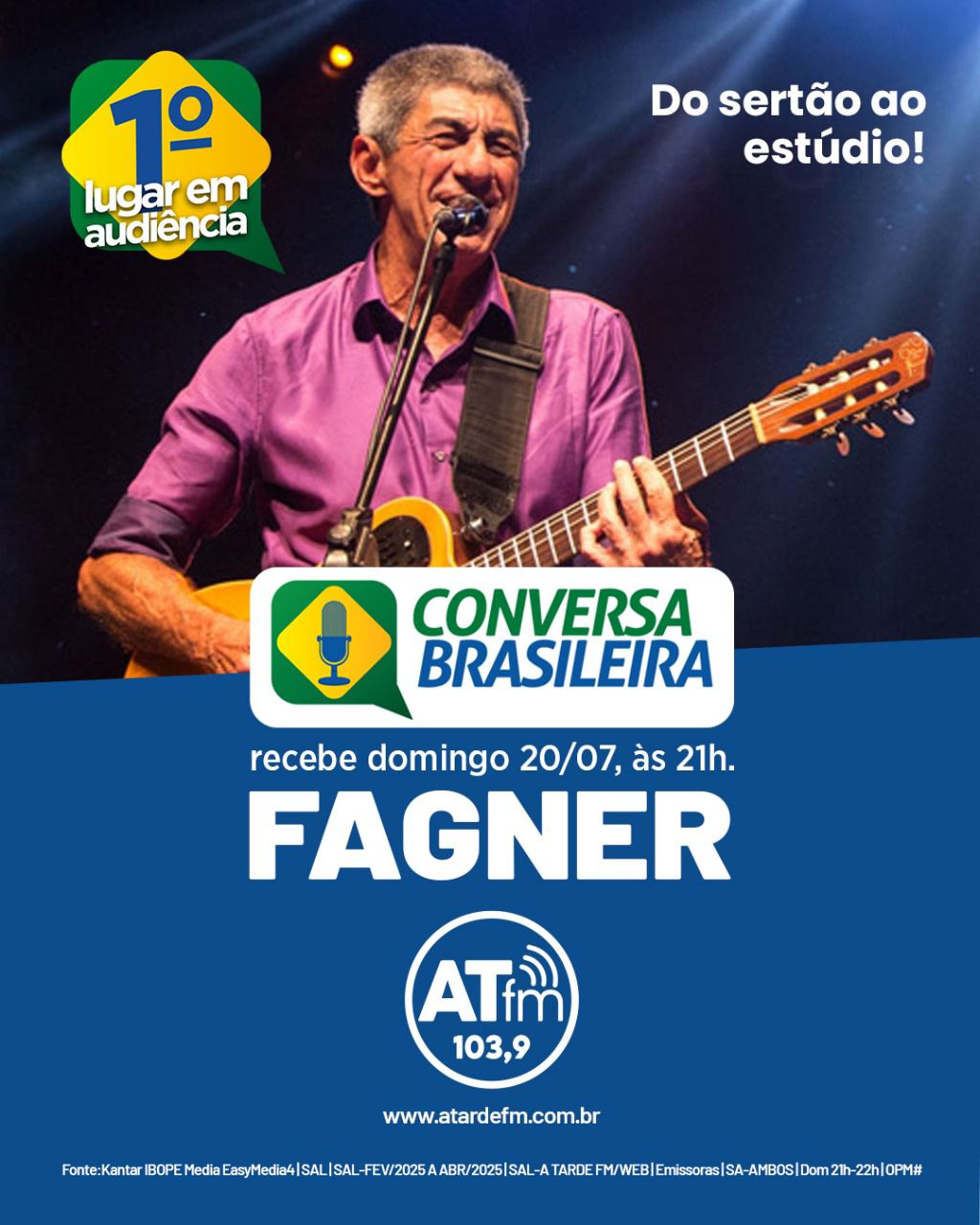 Imagem ilustrativa da imagem Fagner é o convidado do Conversa Brasileira deste domingo, 20