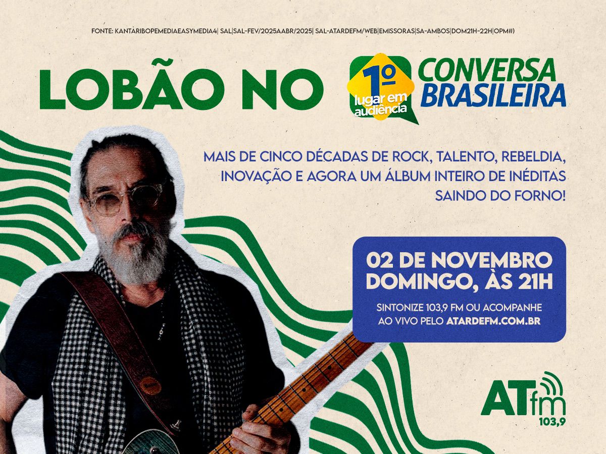 Imagem ilustrativa da imagem Lobão é o destaque do Conversa Brasileira deste domingo, 2