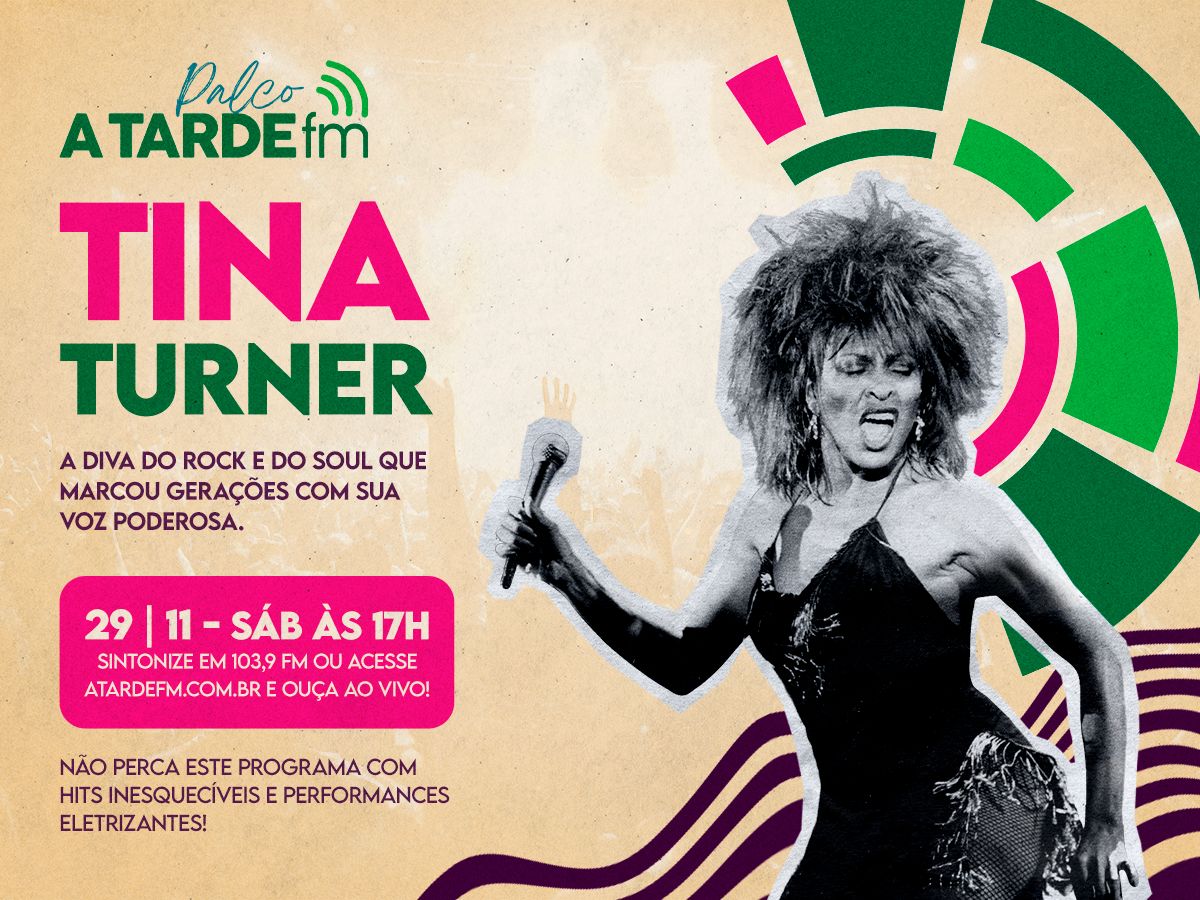 Imagem ilustrativa da imagem Palco A TARDE FM: programa traz a energia de Tina Turner neste sábado, 29