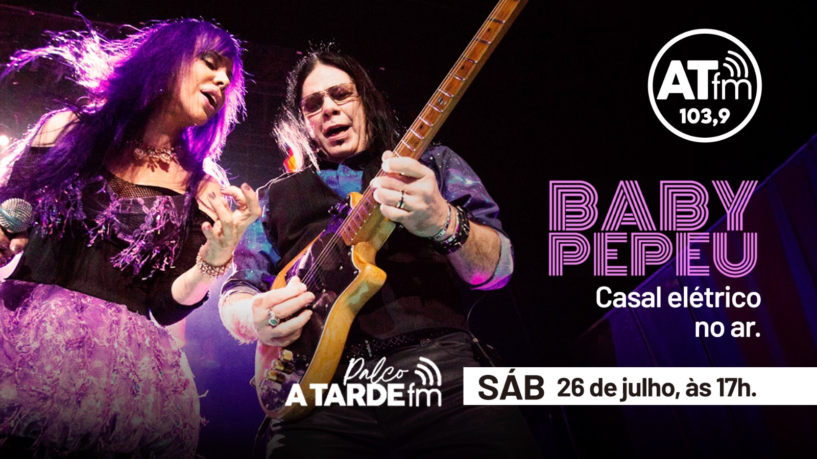 Imagem ilustrativa da imagem Pepeu Gomes e Baby do Brasil são atrações do Palco deste sábado, 26