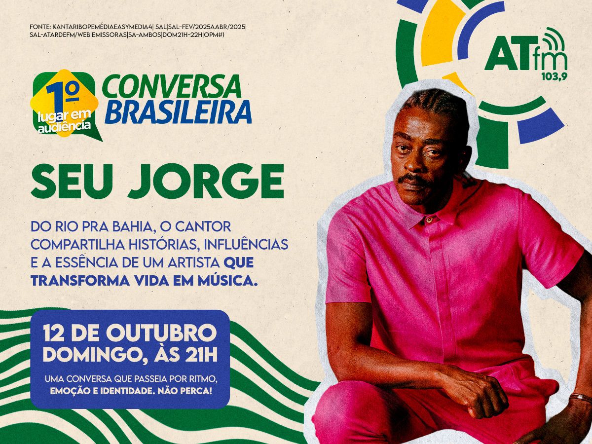 Imagem ilustrativa da imagem Seu Jorge é o convidado do Conversa Brasileira deste domingo, 12