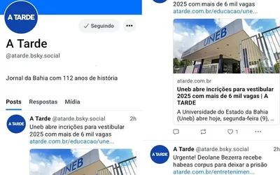 Imagem ilustrativa da imagem A TARDE lança perfil na rede social Bluesky; veja como seguir